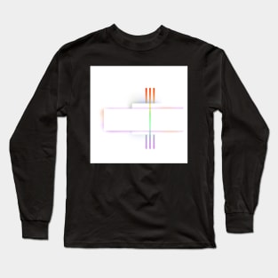 Minimal rainbow geometric white Long Sleeve T-Shirt